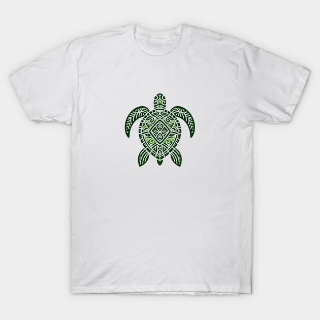 Tribal Sea Turtle T-Shirt by JohnTy